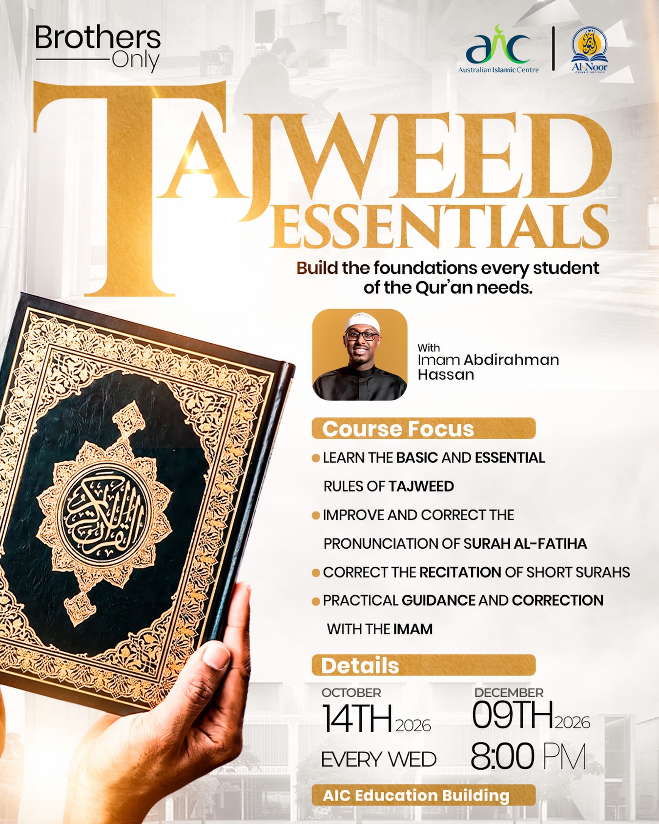 Tajweed Essentials | Brothers Only event poster