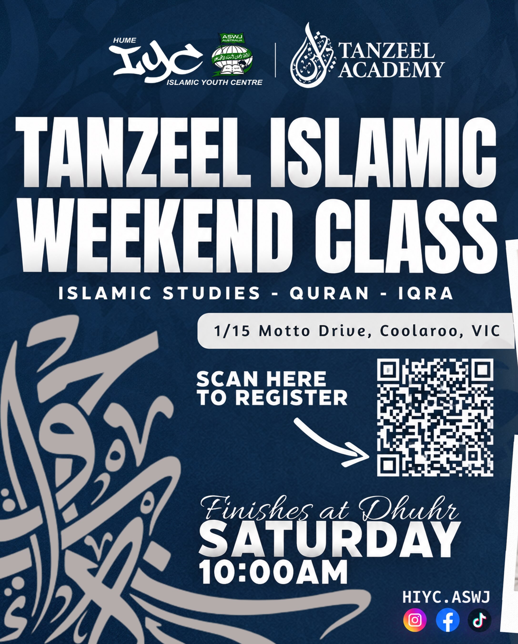 TANZEEL ACADEMY - STARTING TOMORROW event poster
