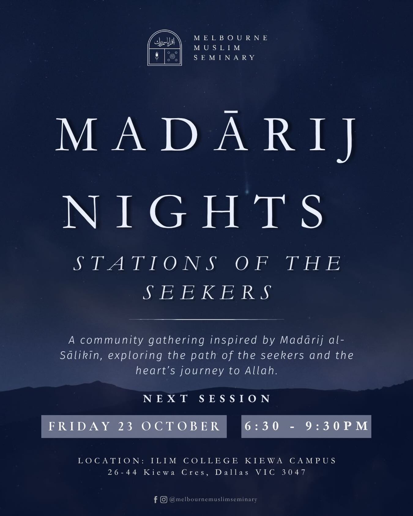 Madārij Nights | Session 3 of 4 event poster