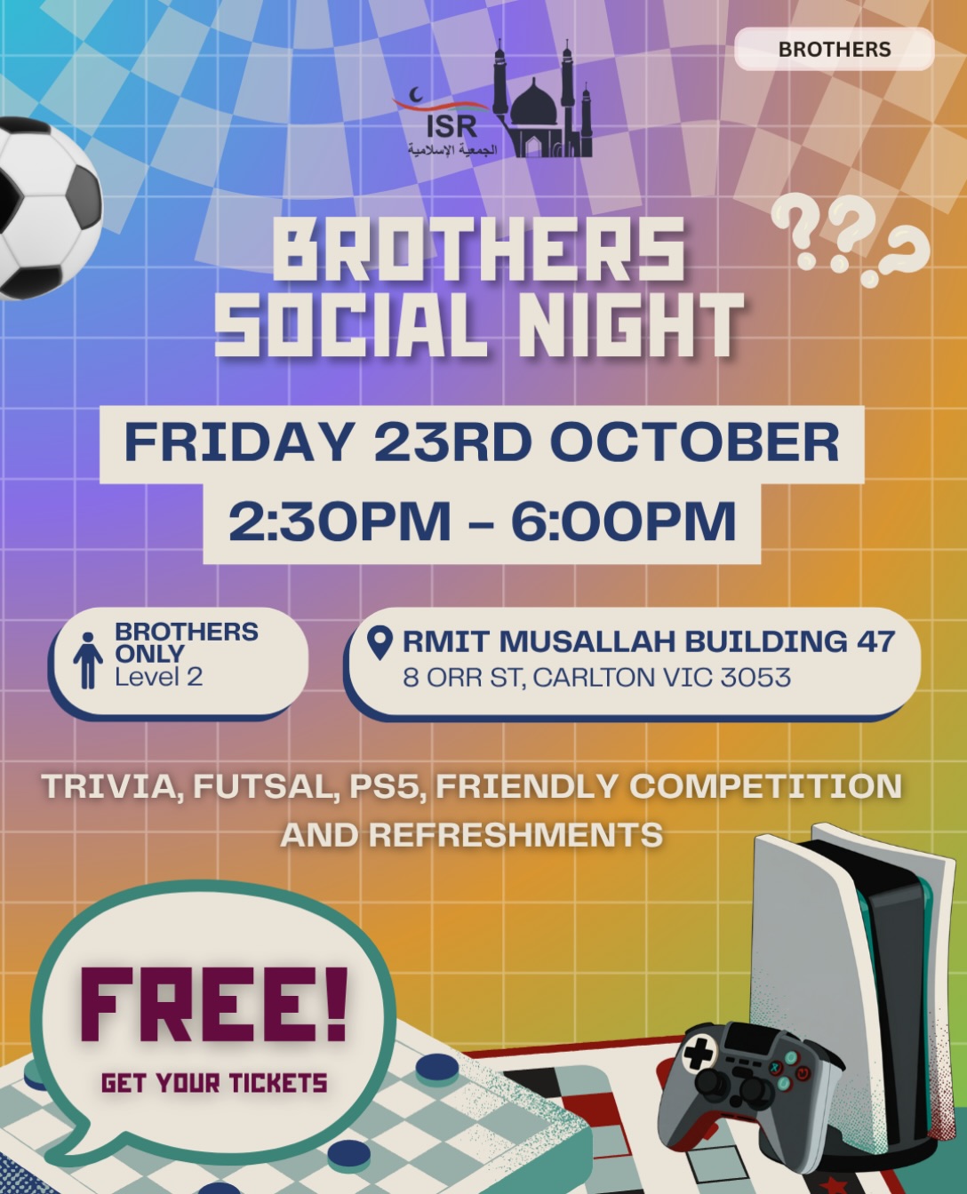 BROTHERS SOCIAL NIGHT IS BACK 🤝🔥 event poster