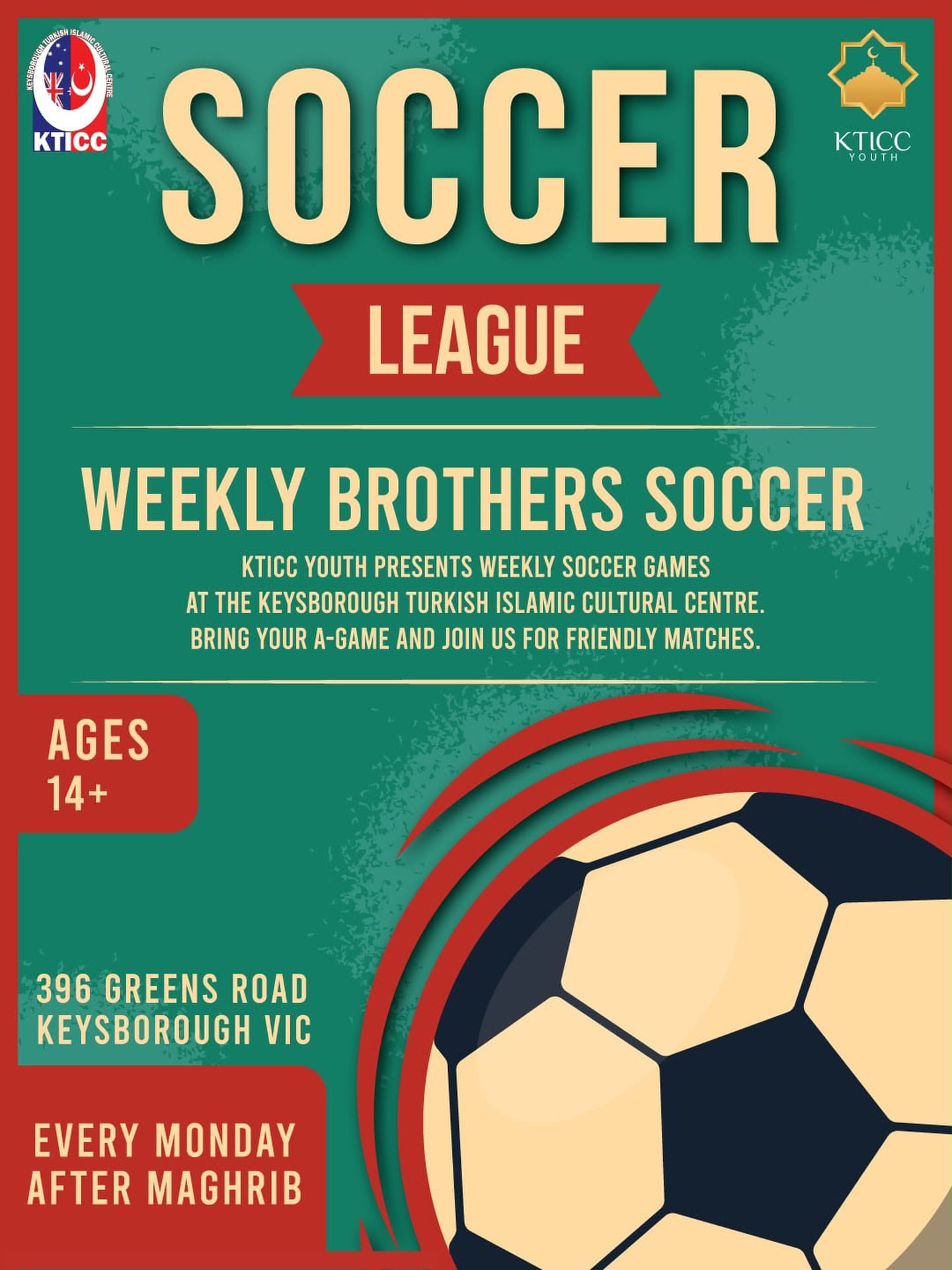 Bring your A-game, stay active, and enjoy friendly matches every week 🤝🔥 event poster