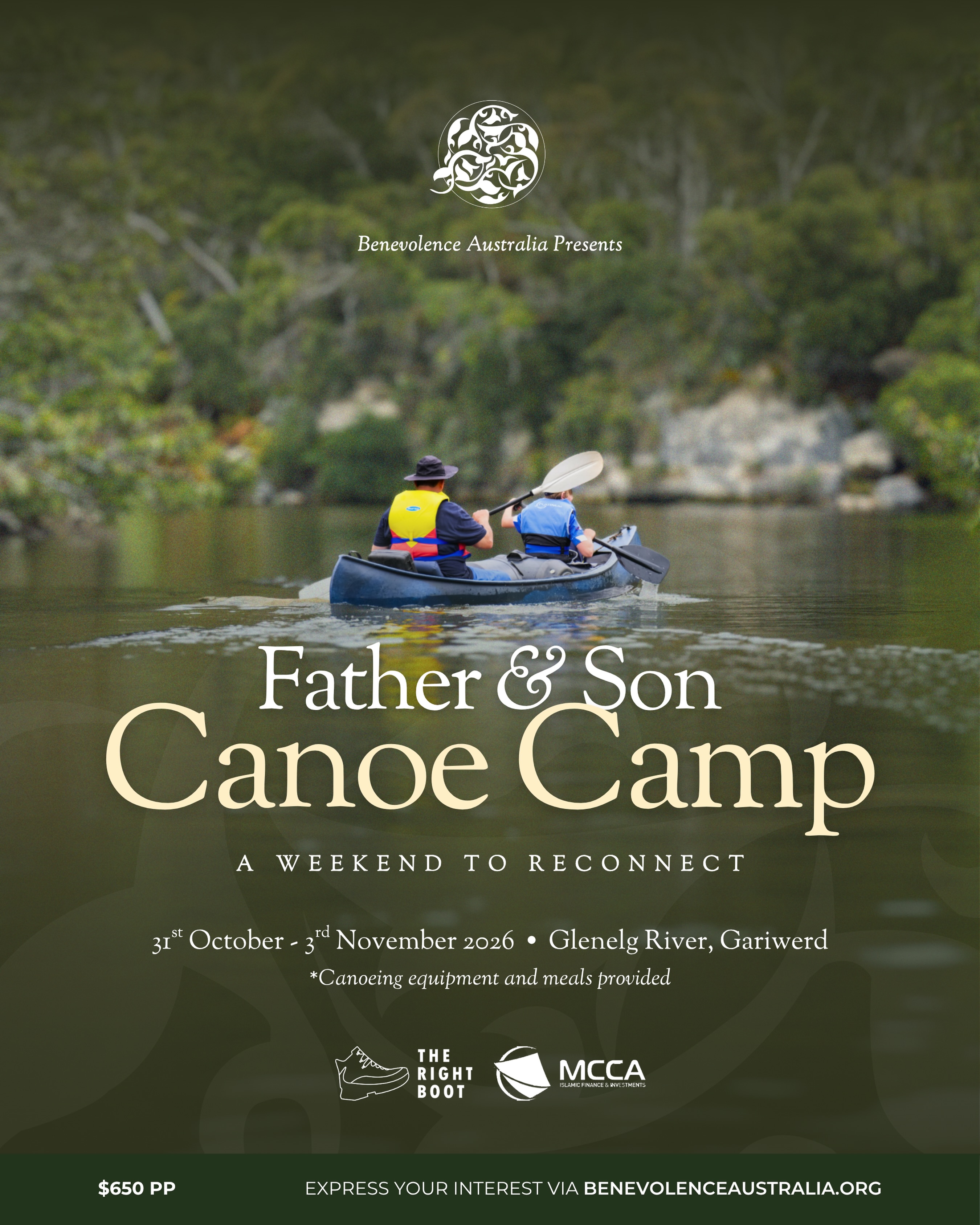 Our first-ever Father & Son Canoe Camp is here! event poster
